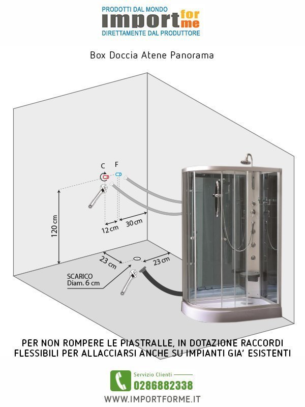 Box Doccia Idromassaggio Atene Panorama 120x80  Sinistra Completo