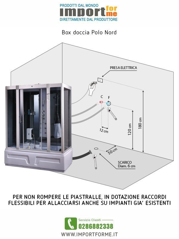 Doccia Idromassaggio con Vasca PoloNord 160x85 Sauna, Bagno Turco