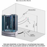 Doccia Idromassaggio con Vasca Bluworld 150x90 Completo Multifunzione