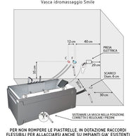 Vasca Idromassaggio Smile 174x84 cm con Cromoterapia
