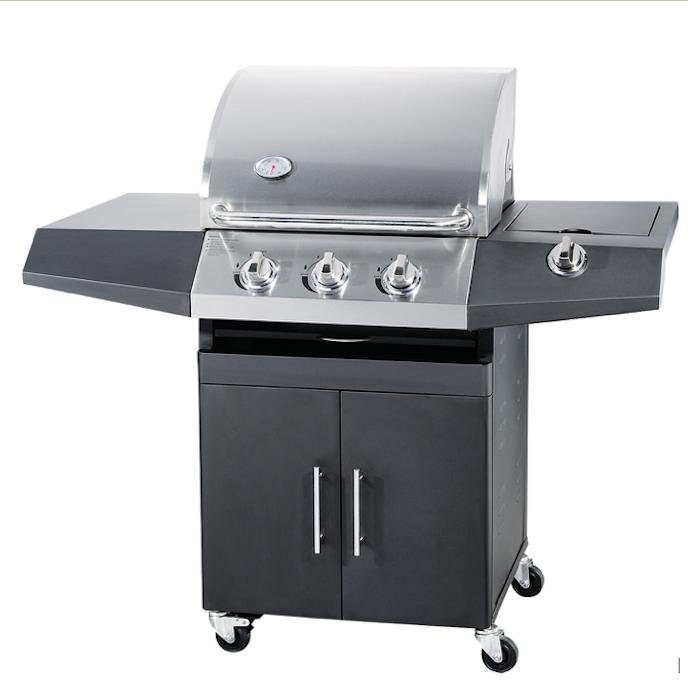 Barbecue a Gas GPL e Metano Black Inox a 3 Fuochi