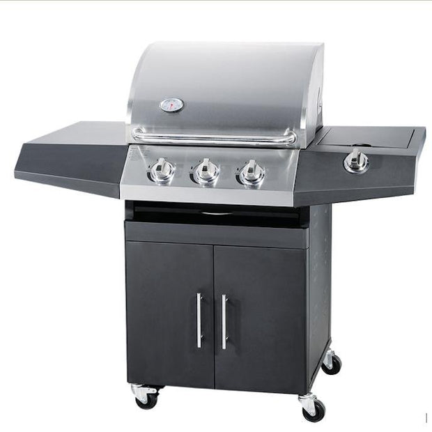 Barbecue a Gas GPL e Metano Black Inox a 3 Fuochi