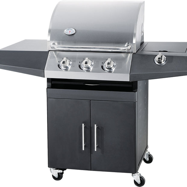 Barbecue a Gas GPL e Metano Black Inox a 3 Fuochi