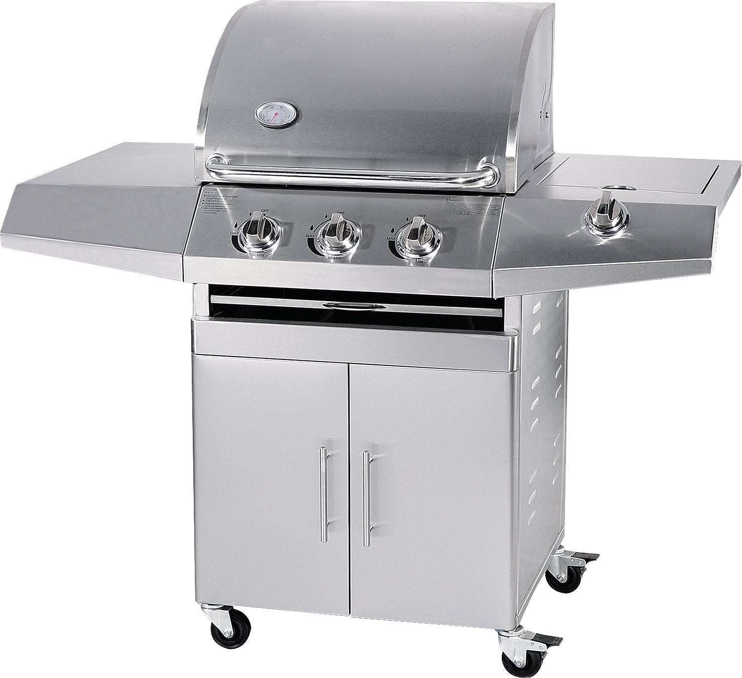 Barbecue a Gas GPL e Metano Total Inox a  3 fuochi