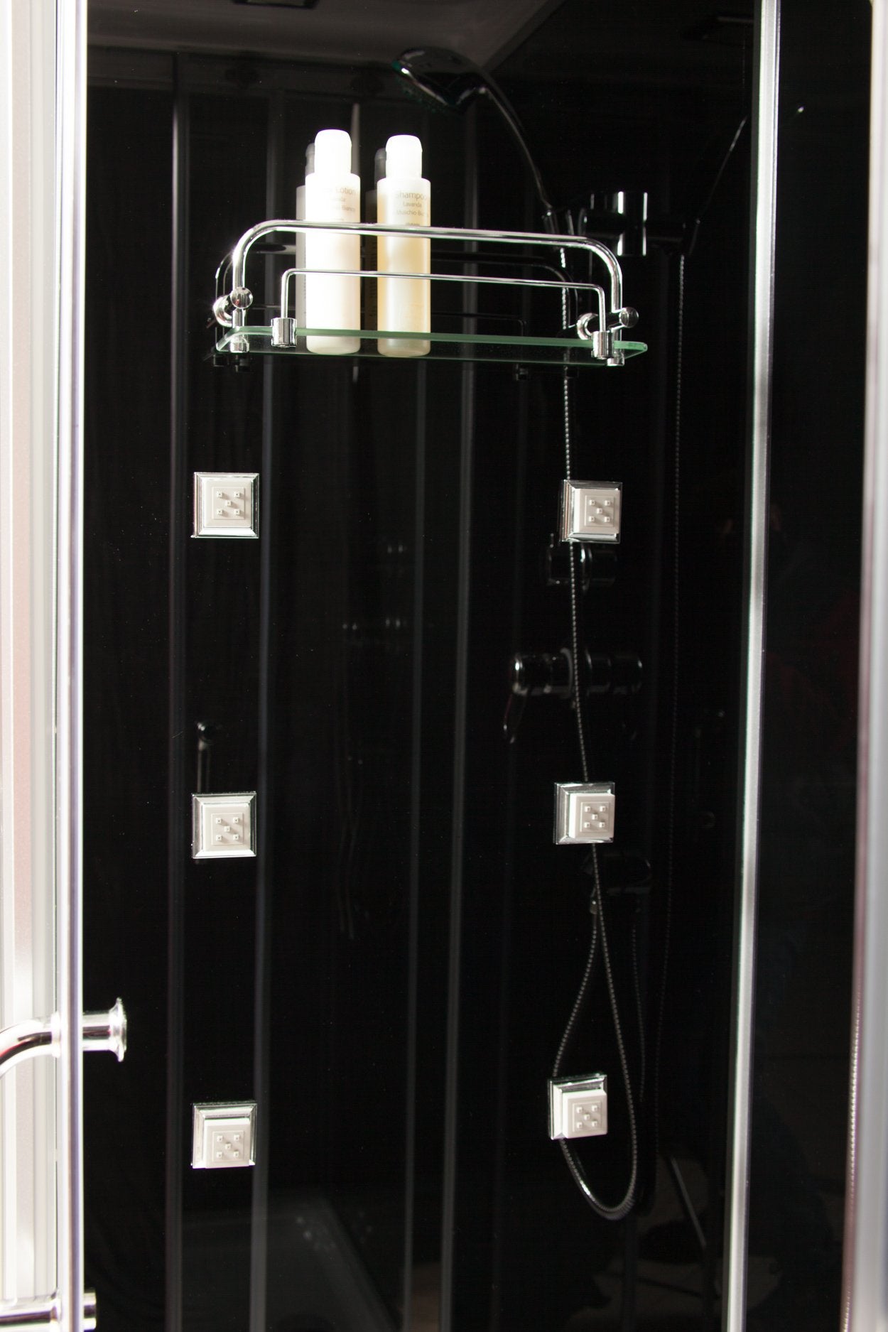 Box Doccia Black Air 70x90 Destra Idromassaggio Multifunzione