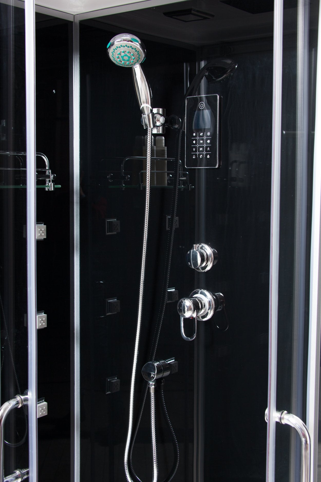 Box Doccia Black Air 70x90 Destra Idromassaggio Multifunzione