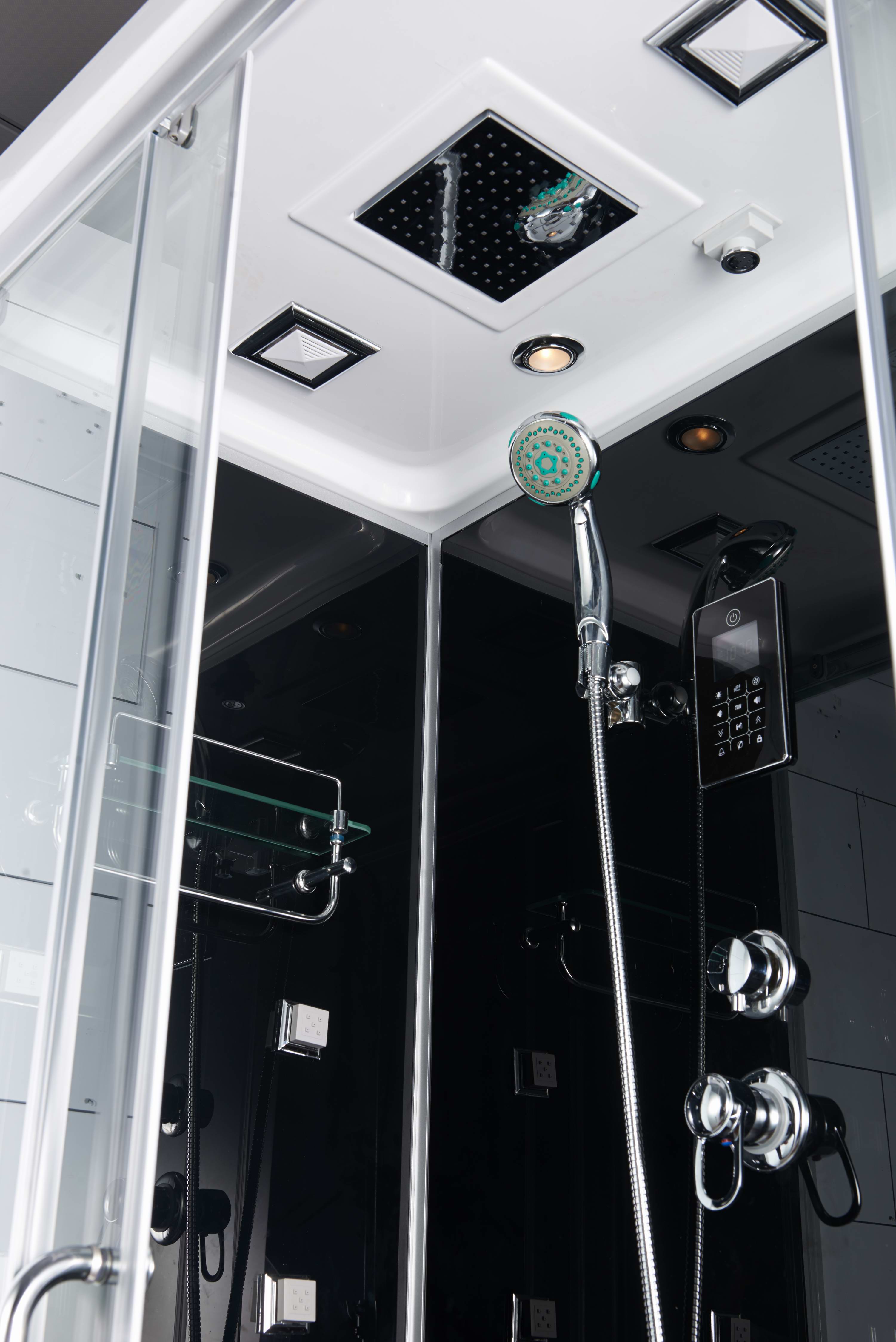 Box Doccia Black Air 70x90 Destra Idromassaggio Multifunzione