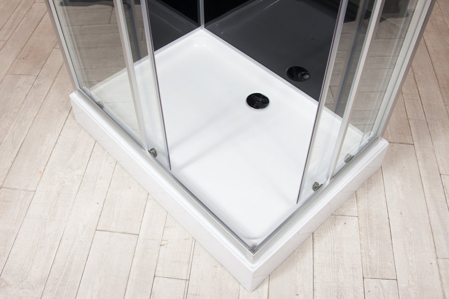Box Doccia Black Air 70x90 Destra Idromassaggio Multifunzione