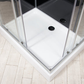 Box Doccia Black Air 70x90 Destra Idromassaggio Multifunzione