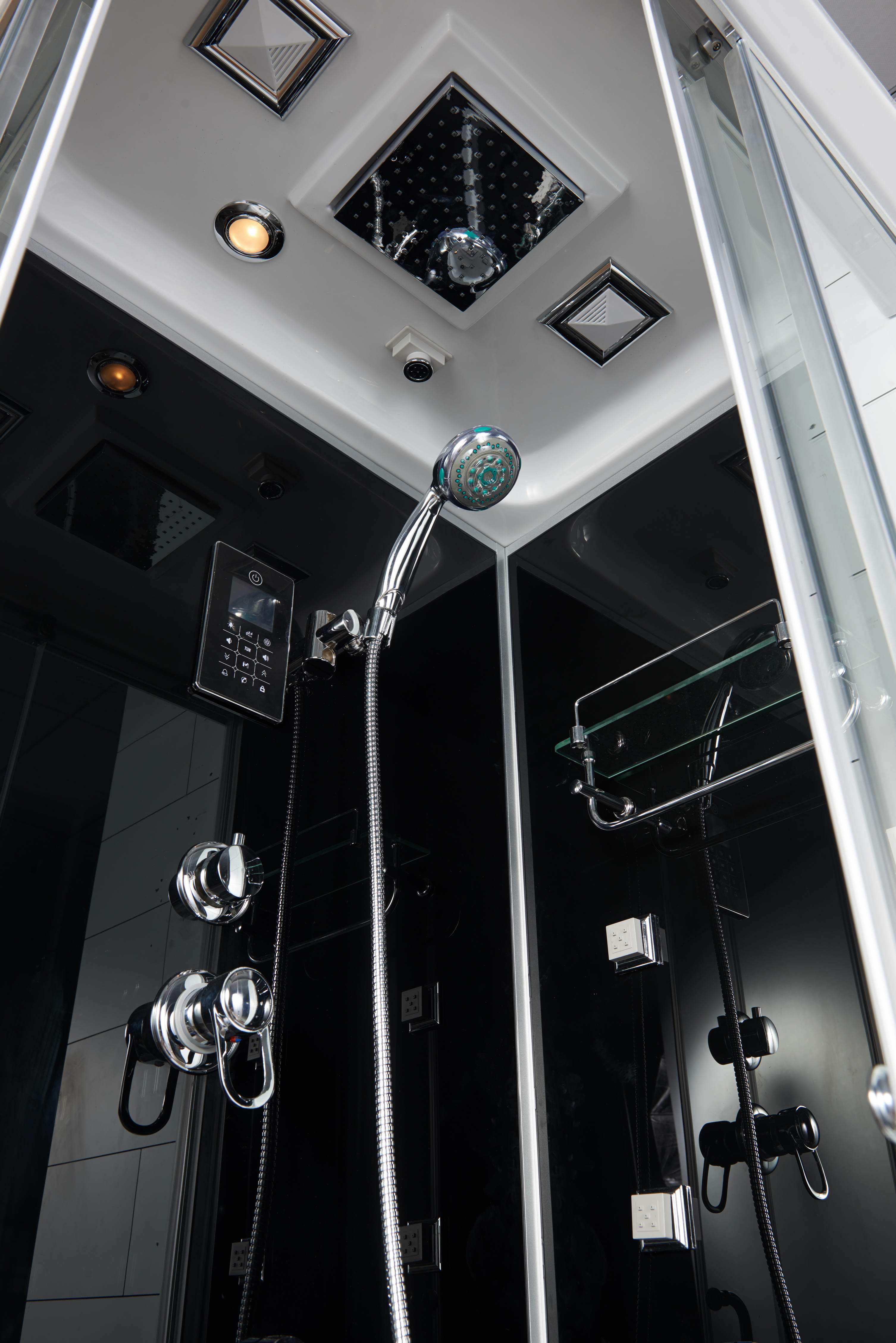 Box Doccia Black Air 70x100 Sinistra Idromassaggio Multifunzione