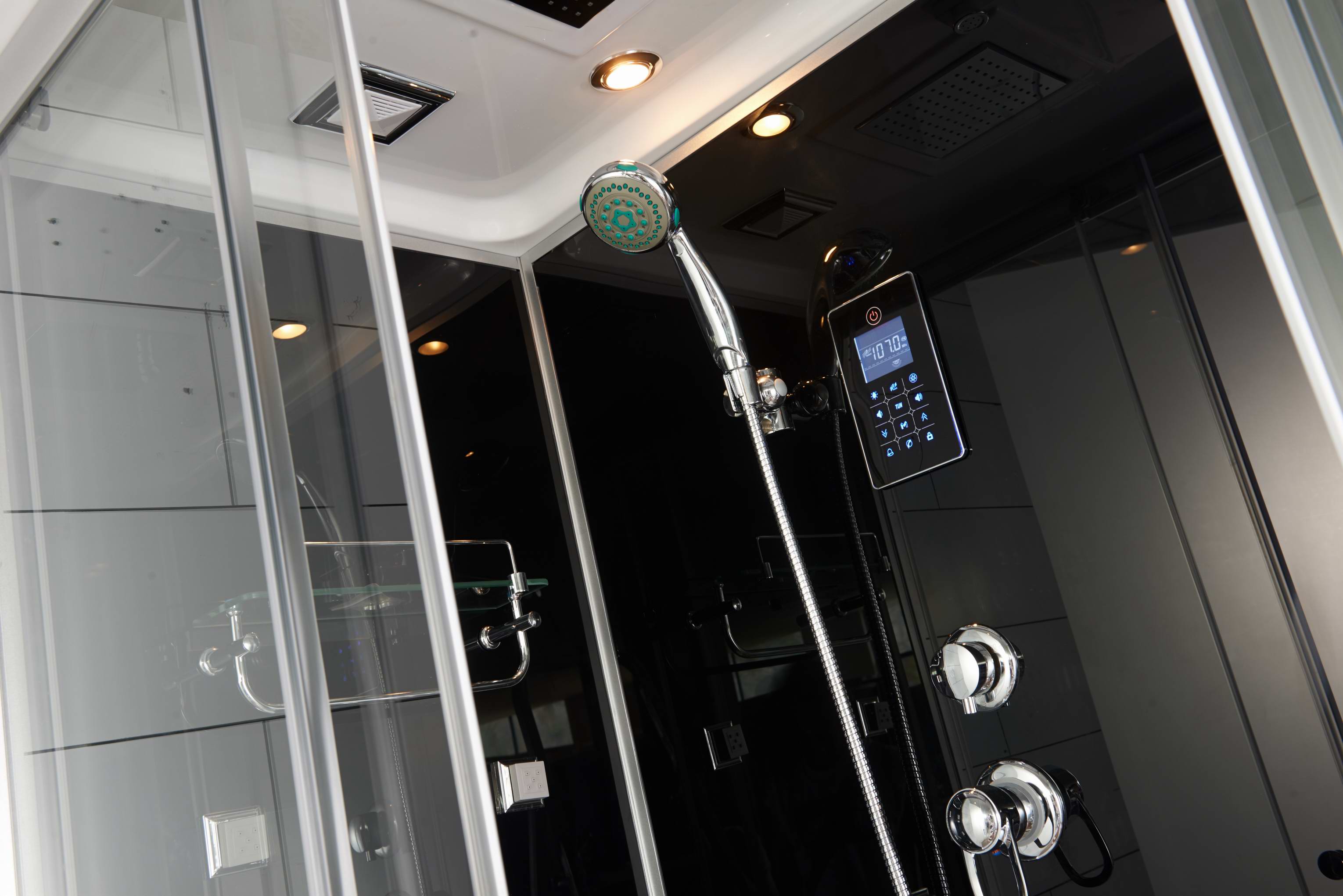 Box Doccia Black Air 70x100 Sinistra Idromassaggio Multifunzione