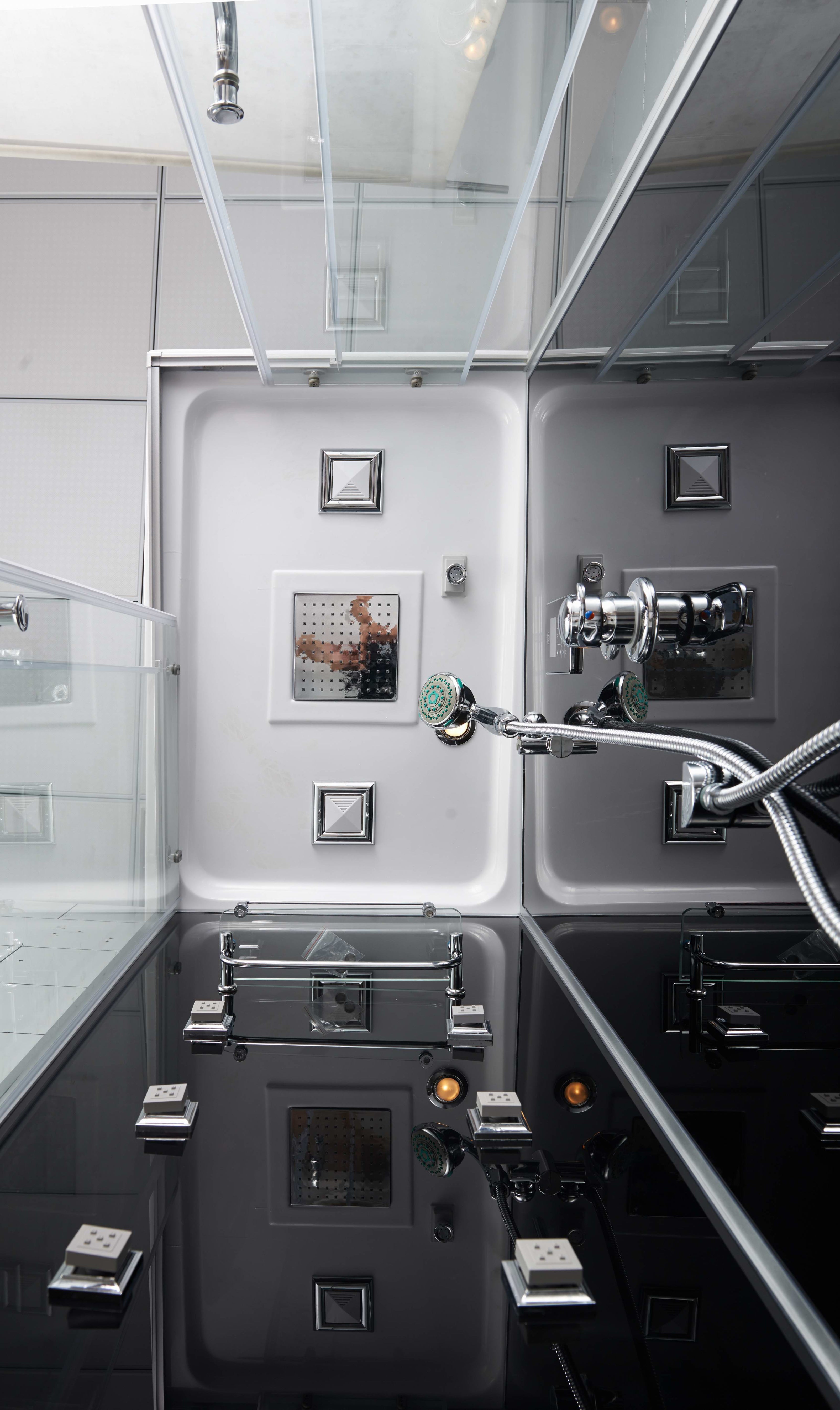 Box Doccia Black Air 70x100 Sinistra Idromassaggio Multifunzione