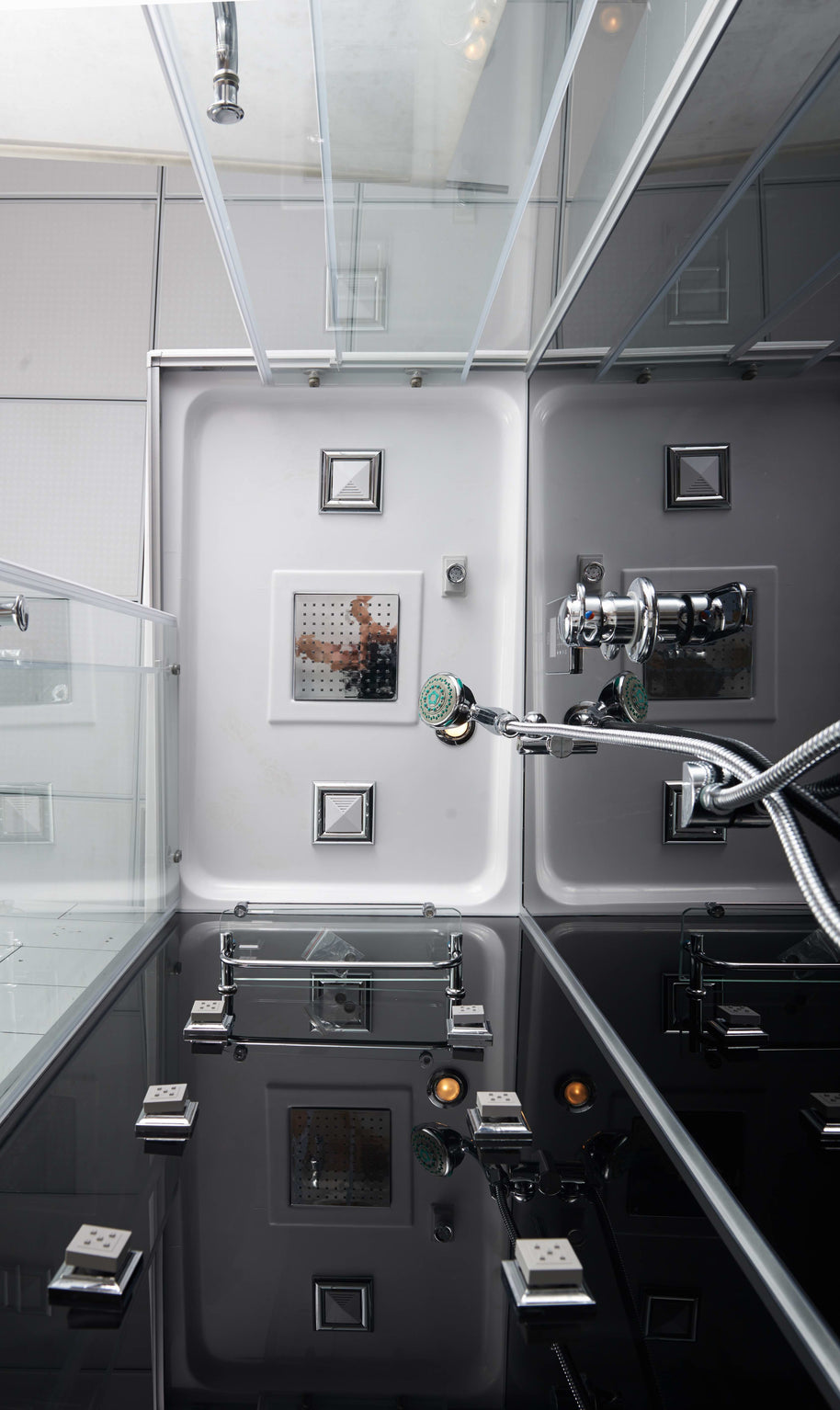 Box Doccia Black Air 70x100 Sinistra Idromassaggio Multifunzione