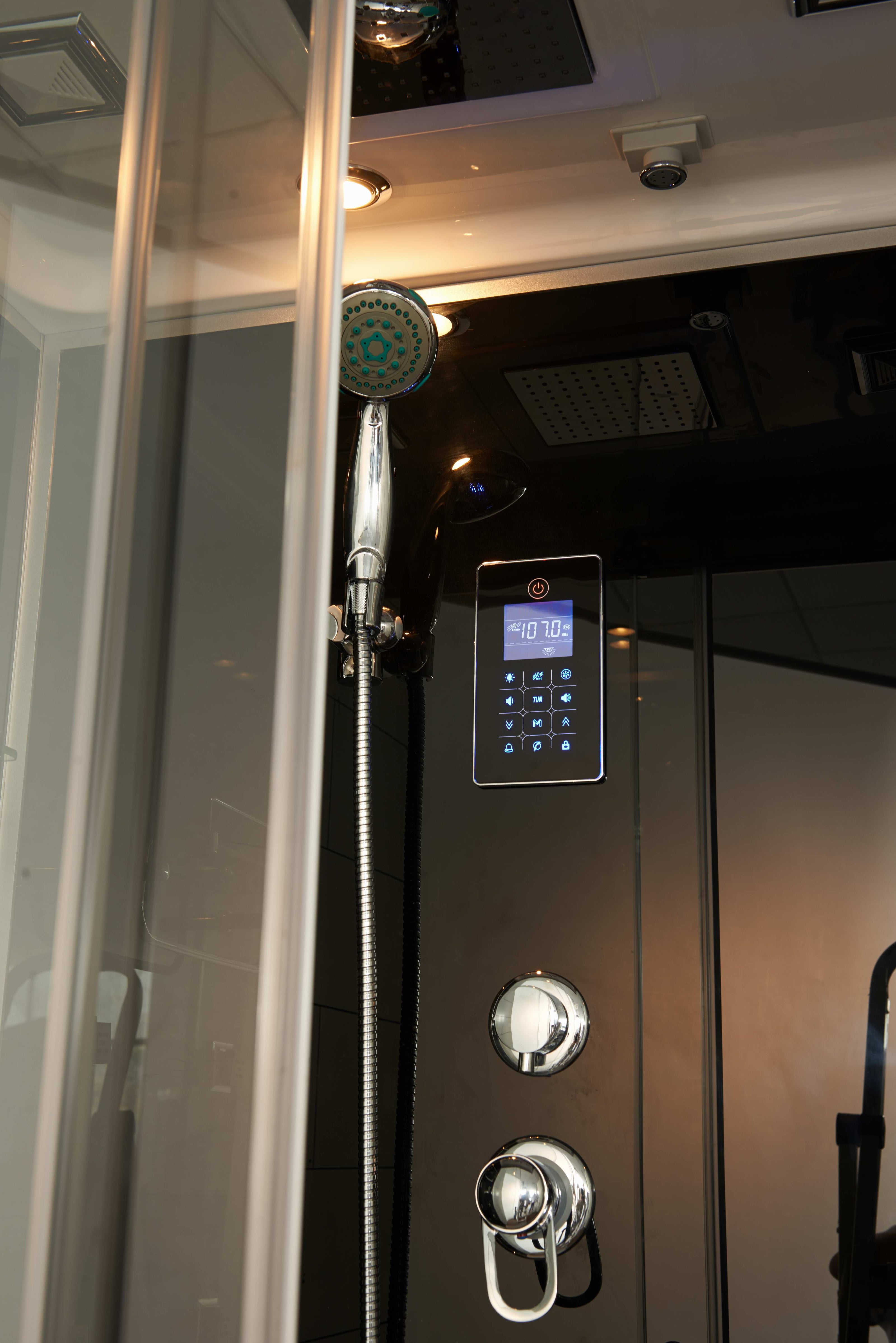 Box Doccia Black Air 70x100 Destra Idromassaggio Multifunzione