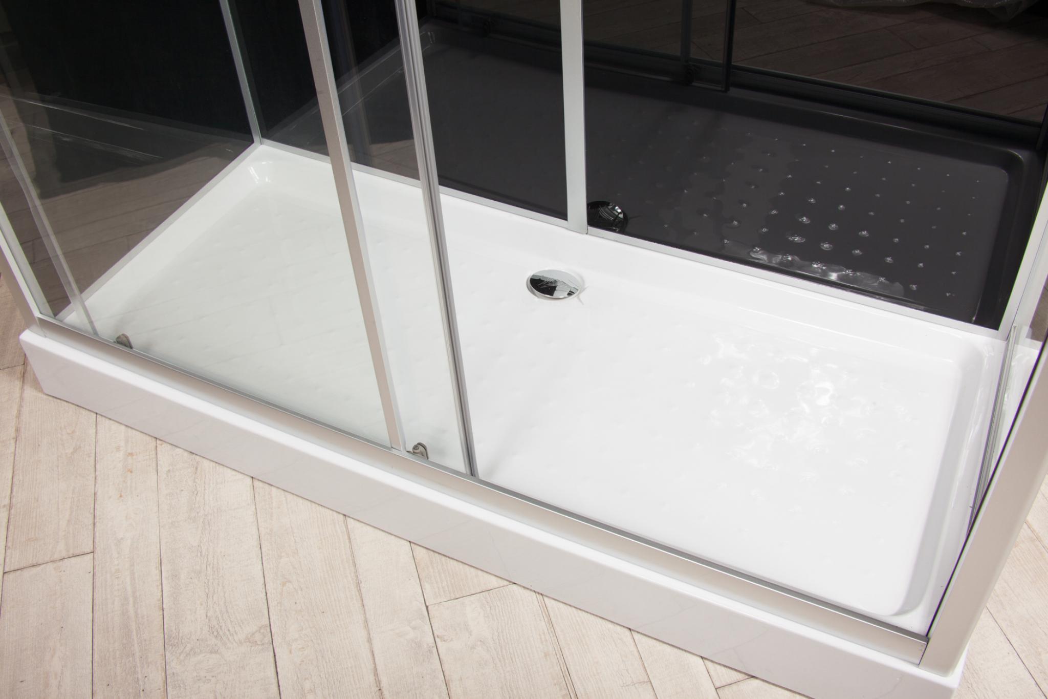 Box Doccia Black Air 70x110 Sinistra Idromassaggio Multifunzione