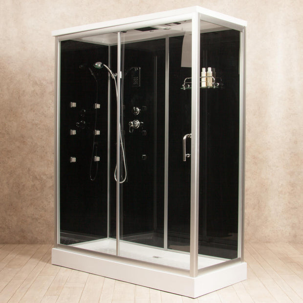 Box Doccia Black Air 70x120 Destra Idromassaggio Multifunzione