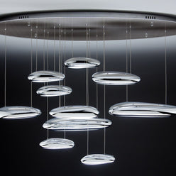 Lampadario a Led Drop Design 10B luce fredda da Soggiorno Moderno
