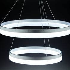 Lampadario a Sospensione Led Circle 2T Luce Fredda di Design Moderno