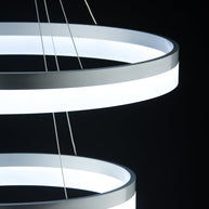 Lampadario a Sospensione Led Circle 2T Luce Fredda di Design Moderno
