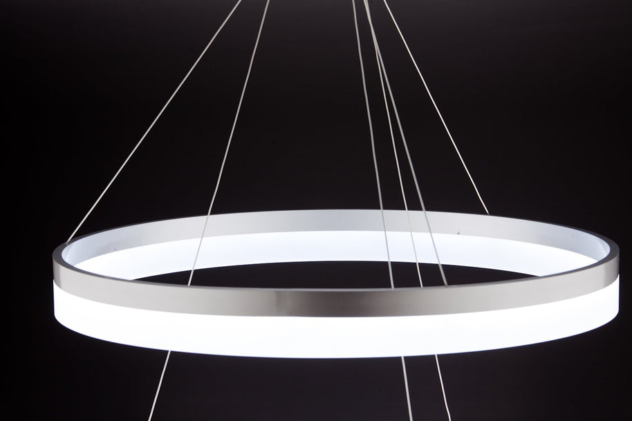 Lampadario a Sospensione Led Circle 2T Luce Fredda di Design Moderno