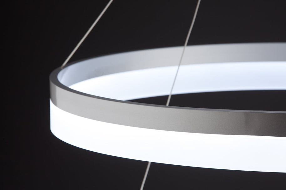 Lampadario a Sospensione Led Circle 2T Luce Fredda di Design Moderno
