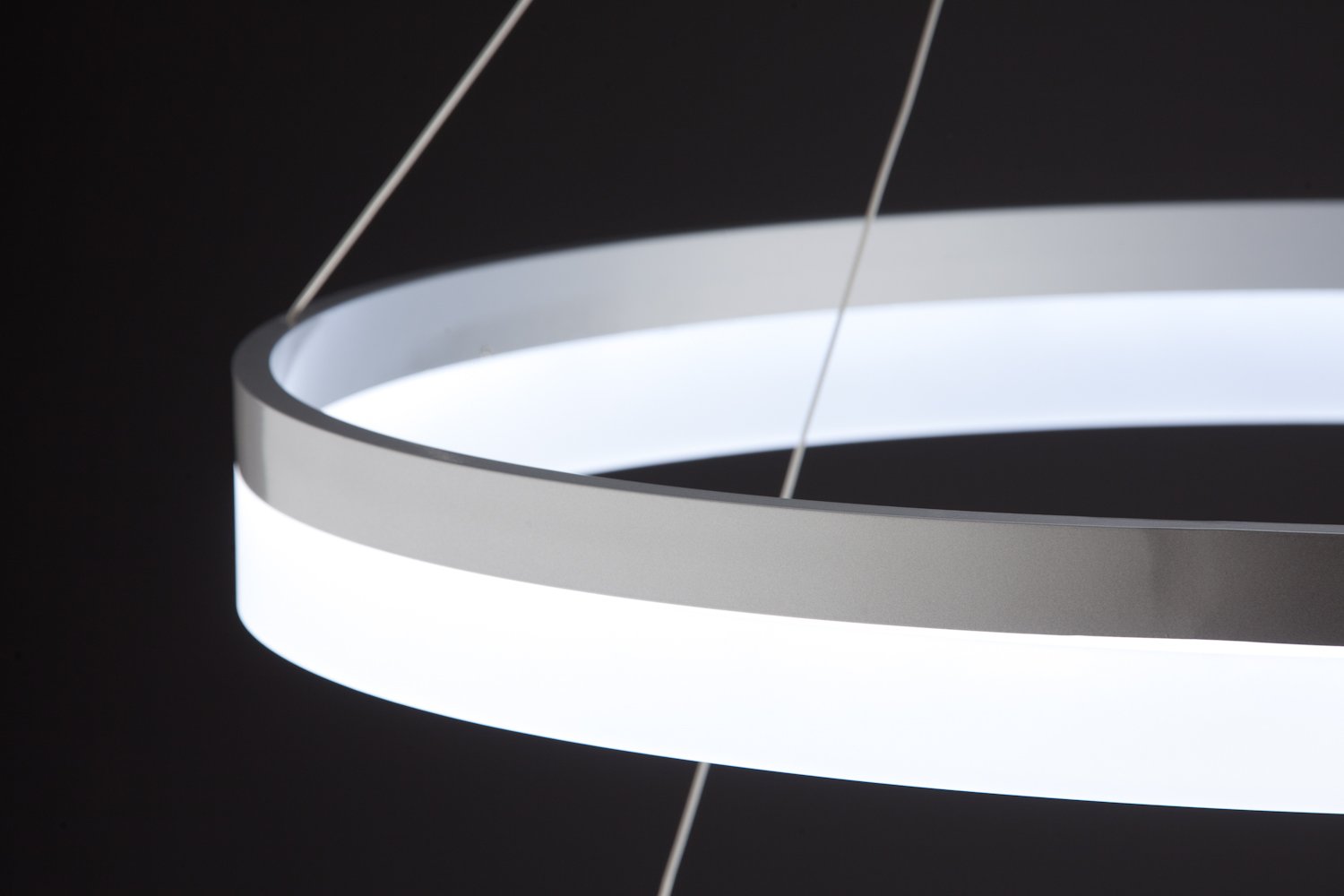 Lampadario a Sospensione Led Circle 2T Luce Fredda di Design Moderno