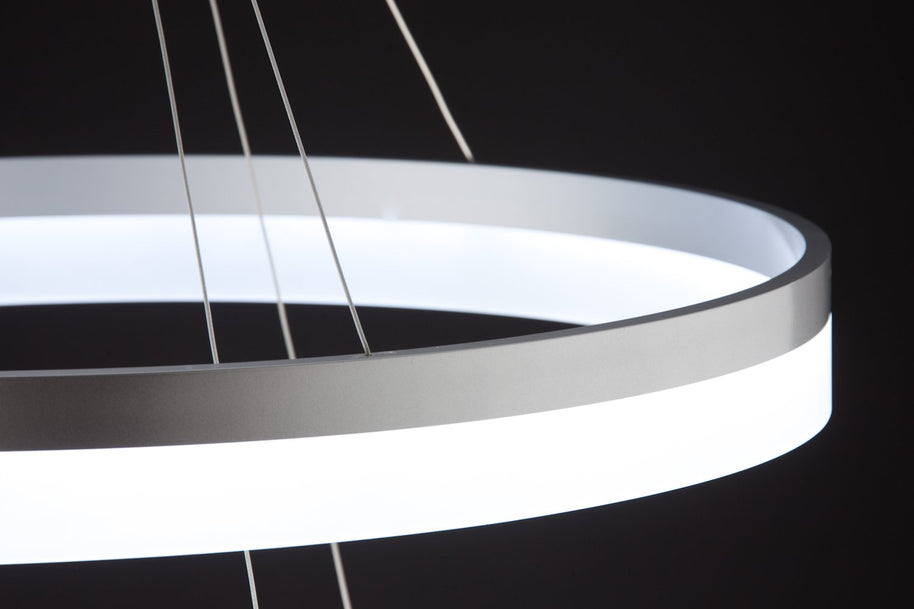 Lampadario a Sospensione Led Circle 2T Luce Fredda di Design Moderno