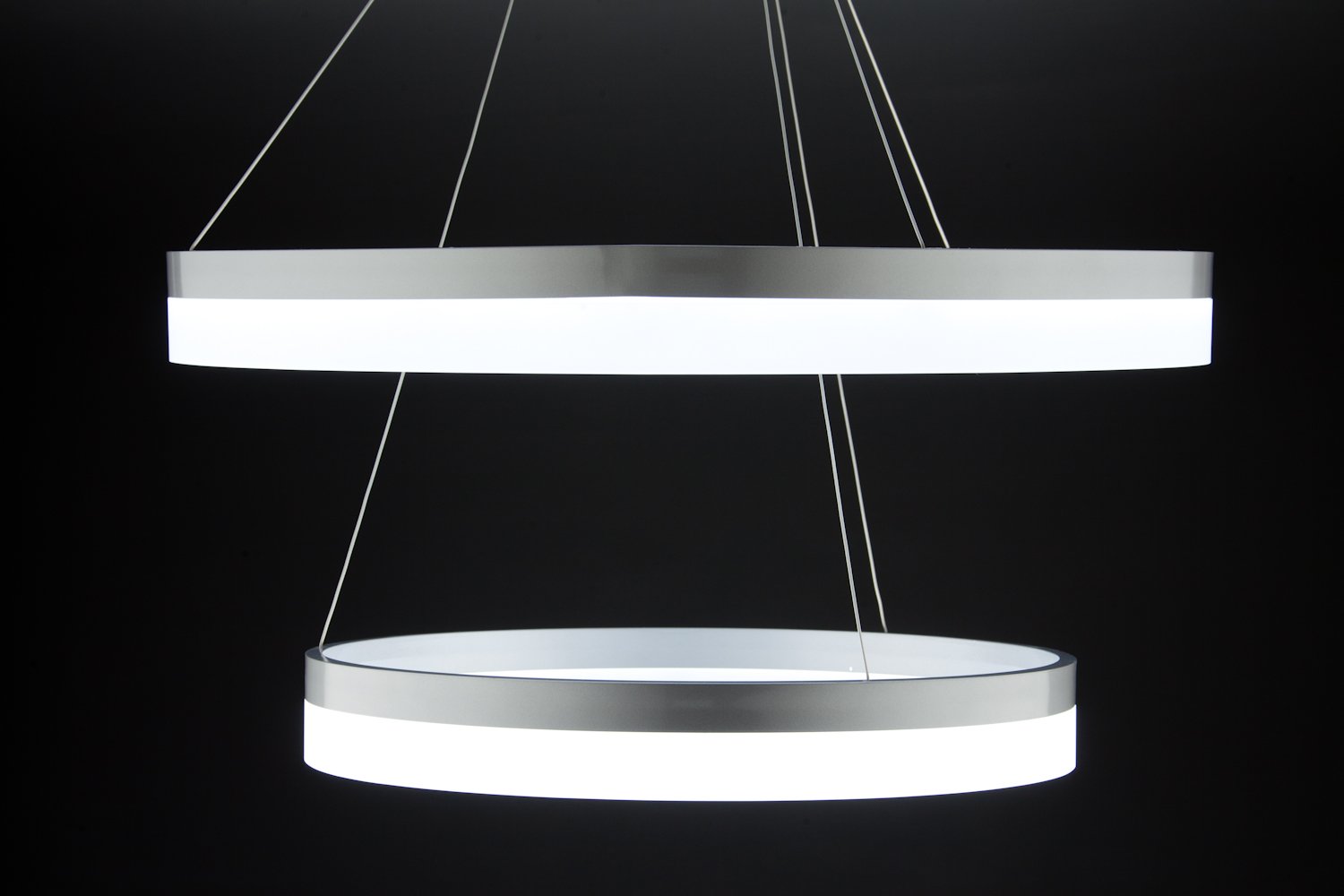 Lampadario a Sospensione Led Circle 2T Luce Fredda di Design Moderno