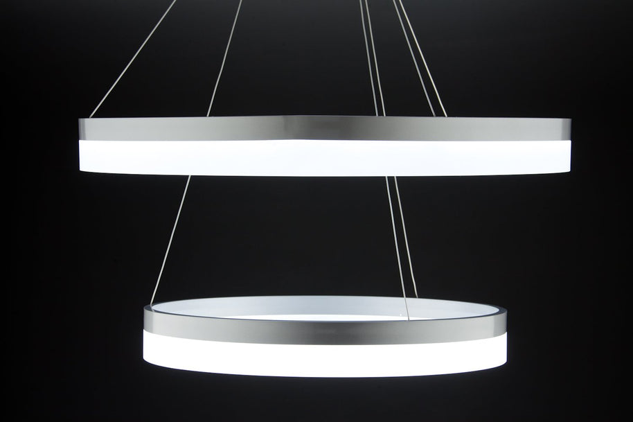 Lampadario a Sospensione Led Circle 2T Luce Fredda di Design Moderno