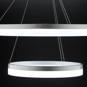 Lampadario a Sospensione Led Circle 2T Luce Fredda di Design Moderno