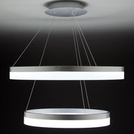 Lampadario a Sospensione Led Circle 2T Luce Fredda di Design Moderno