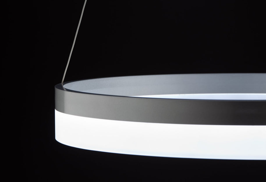Lampadario a Sospensione Led Circle 2T Luce Fredda di Design Moderno