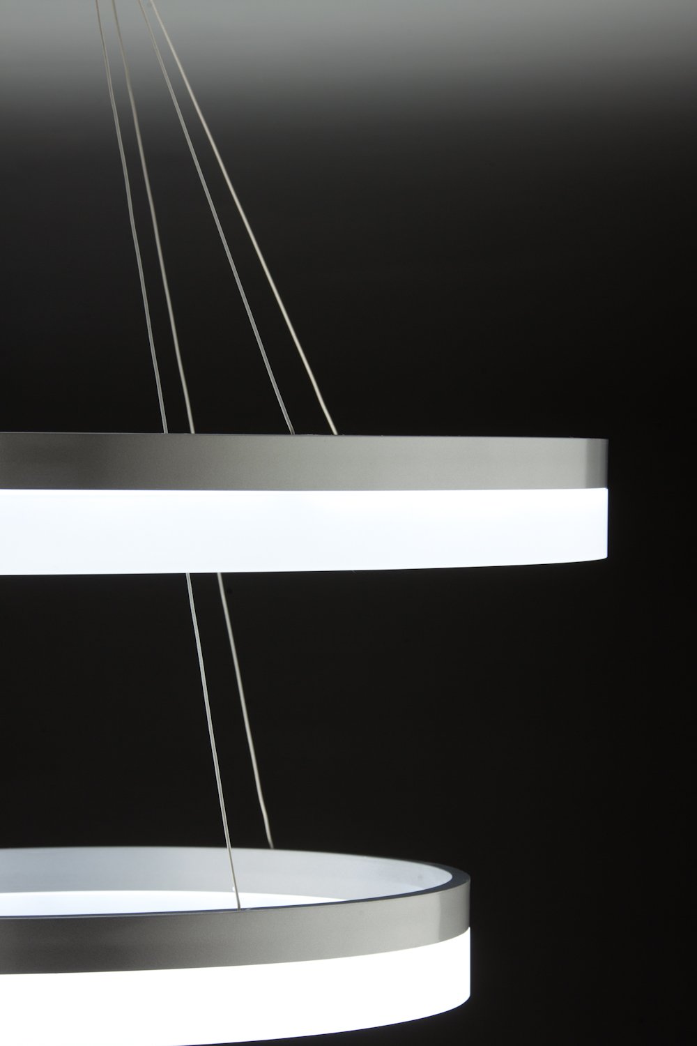 Lampadario a Sospensione Led Circle 2T Luce Fredda di Design Moderno