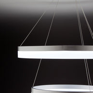 Lampadario a Sospensione Led Circle 2T Luce Fredda di Design Moderno