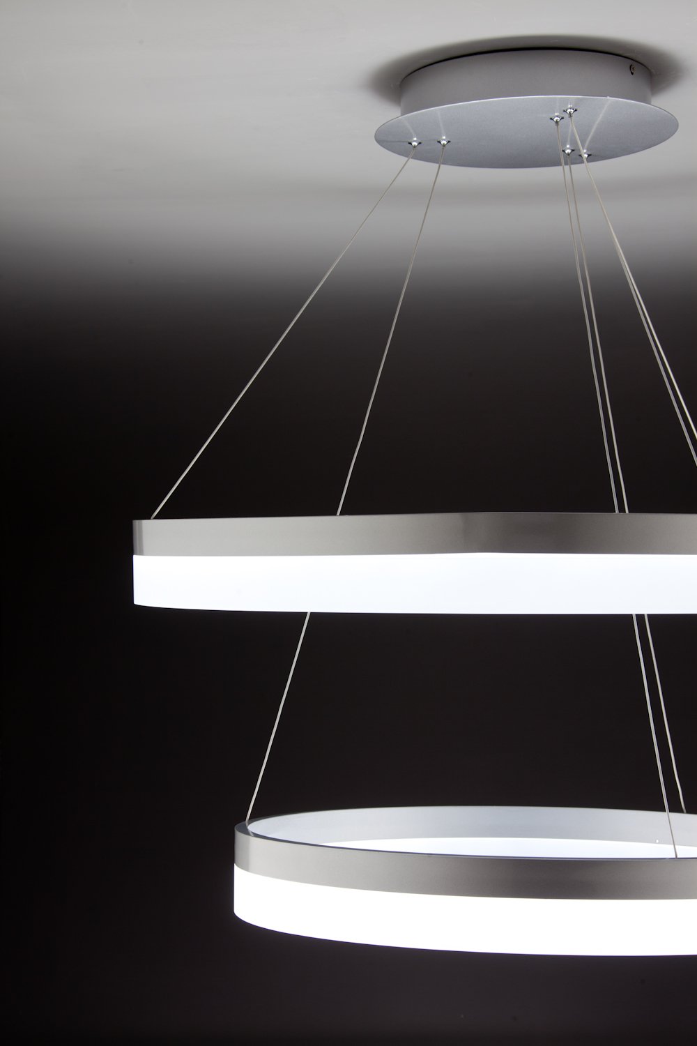 Lampadario a Sospensione Led Circle 2T Luce Fredda di Design Moderno