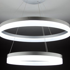 Lampadario a Sospensione Led Circle 2T Luce Fredda di Design Moderno
