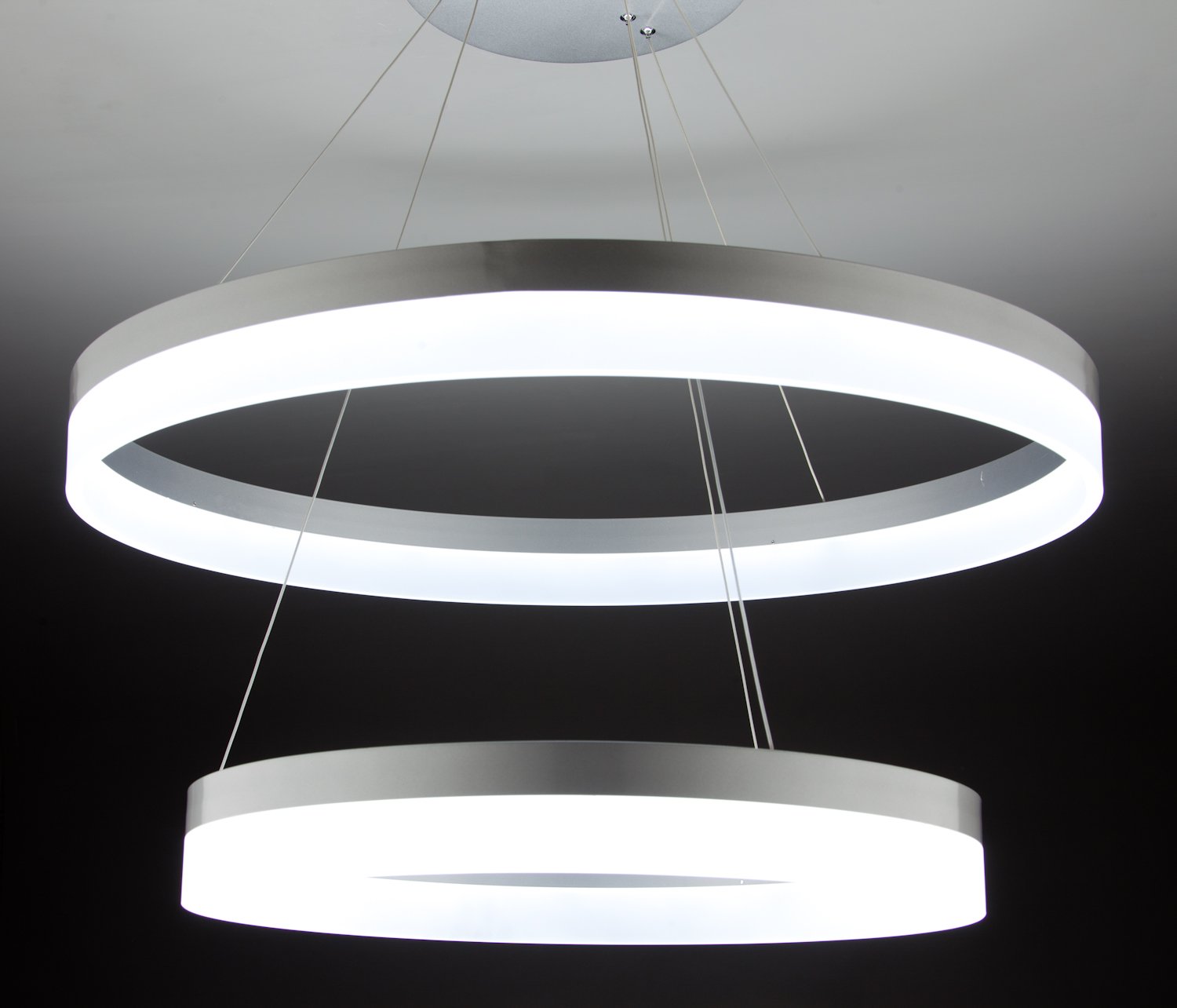 Lampadario a Sospensione Led Circle 2T Luce Fredda di Design Moderno