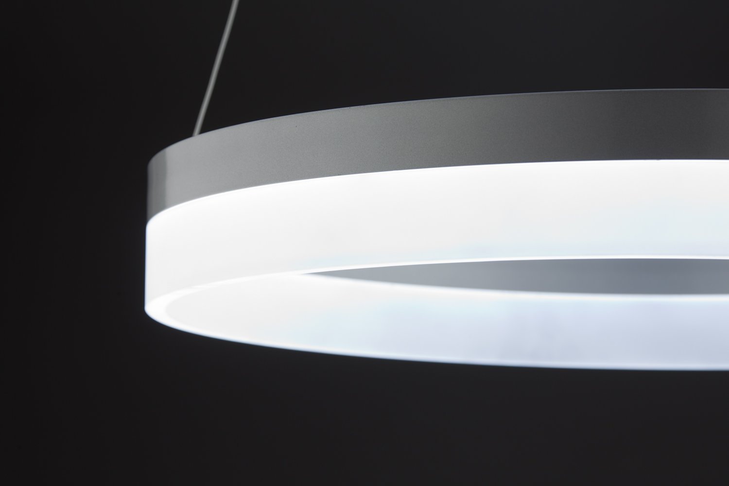 Lampadario a Sospensione Led Circle 2T Luce Fredda di Design Moderno