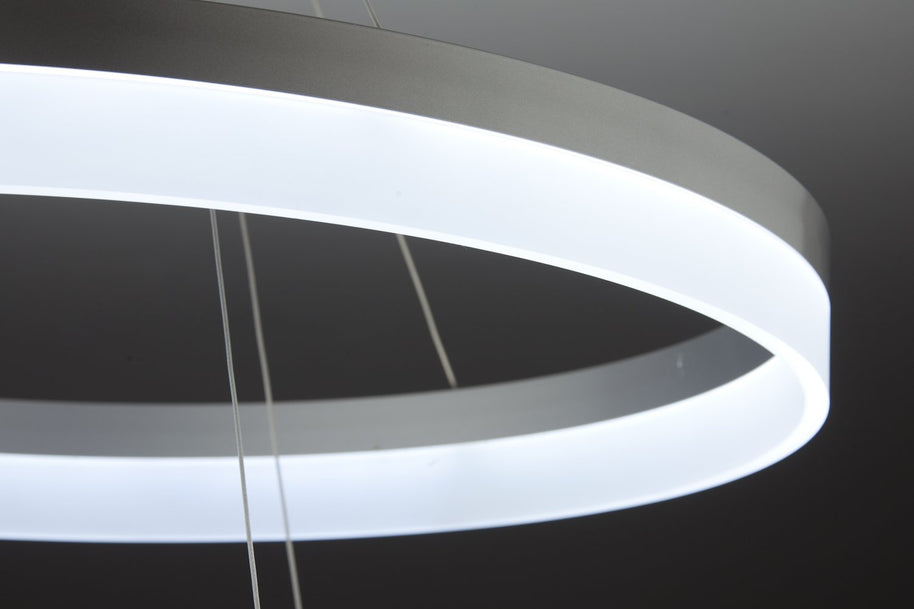 Lampadario a Sospensione Led Circle 2T Luce Fredda di Design Moderno