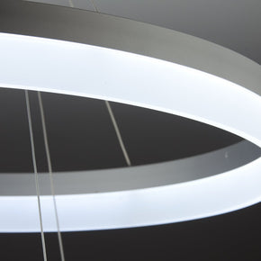 Lampadario a Sospensione Led Circle 2T Luce Fredda di Design Moderno