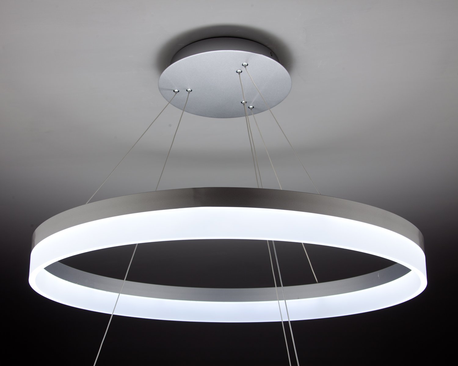 Lampadario a Sospensione Led Circle 2T Luce Fredda di Design Moderno