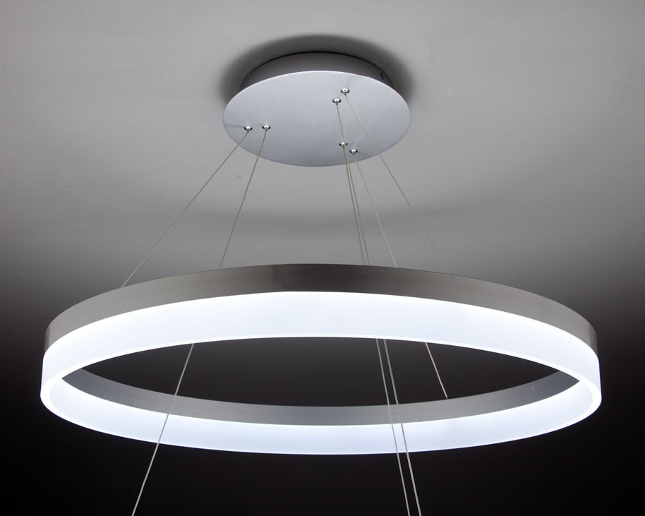 Lampadario a Sospensione Led Circle 2T Luce Fredda di Design Moderno