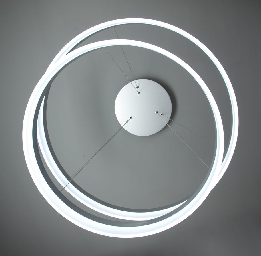Lampadario a Sospensione Led Circle 2T Luce Fredda di Design Moderno
