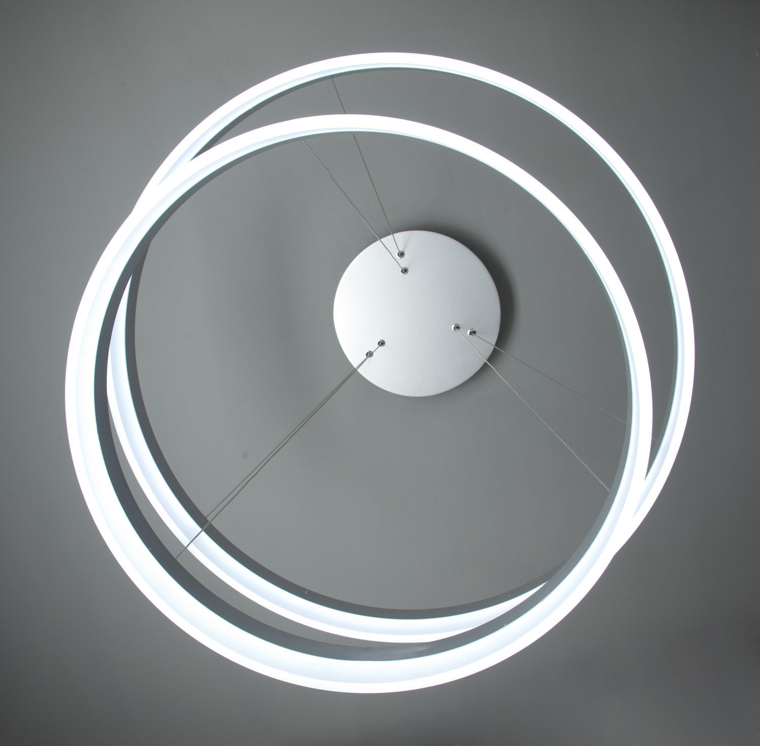 Lampadario a Sospensione Led Circle 2T Luce Fredda di Design Moderno