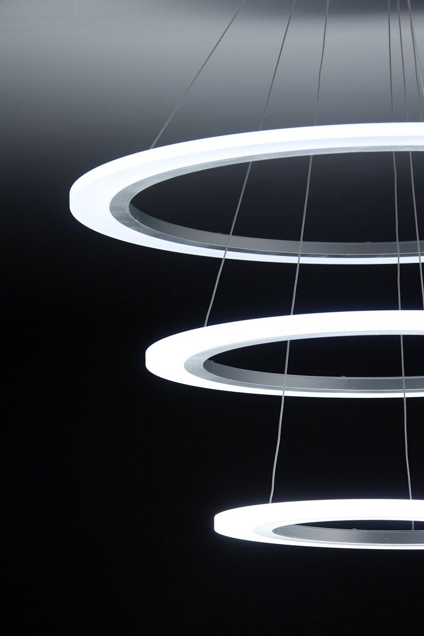 Lampadario a Sospensione Led Round 3T per Salotto di Design Moderno