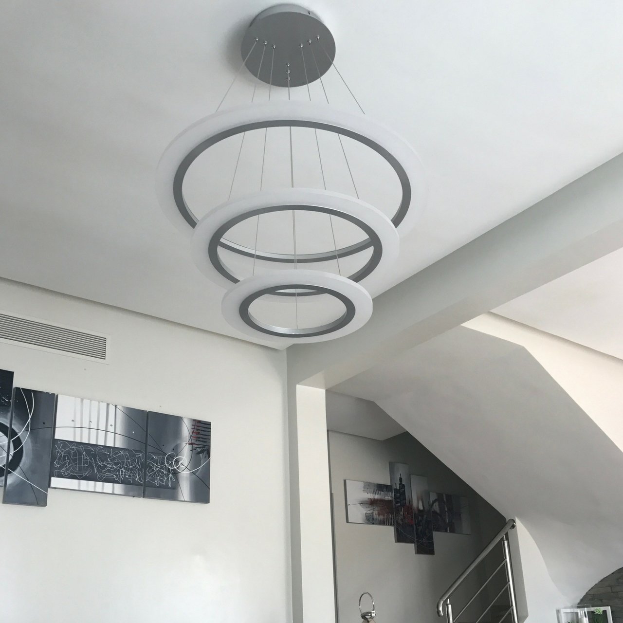 Lampadario a Sospensione Led Round 3T per Salotto di Design Moderno