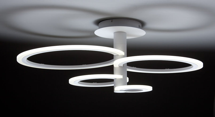 Lampadario a Led Round 4C di Design Luce Fredda Salotto Moderno
