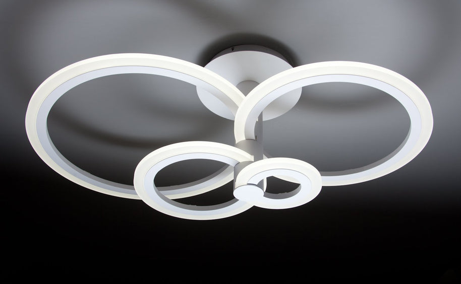 Lampadario a Led Round 4C di Design Luce Fredda Salotto Moderno