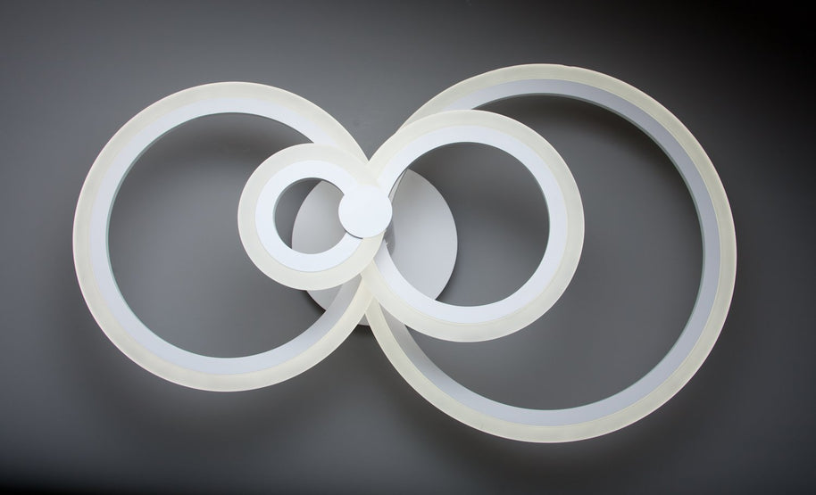 Lampadario a Led Round 4C di Design Luce Fredda Salotto Moderno