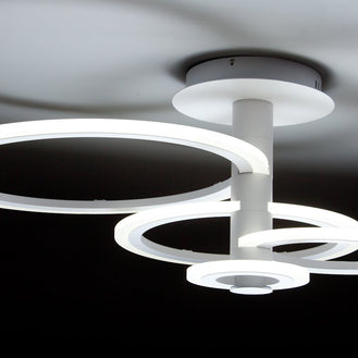 Lampadario a Led Round 4C di Design Luce Fredda Salotto Moderno
